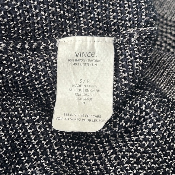 Vince Hand Knit Linen Blend Cardigan Sweater Black & Gray Women’s Size: Small - Picture 6 of 8